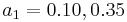 a_{1}=0.10, 0.35