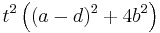 t^{2}\left((a-d)^{2}+4b^{2}\right)