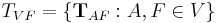 T_{VF} = \{\mathbf{T}_{AF} : A,F\in V\}