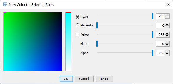 CMYK color selection UI