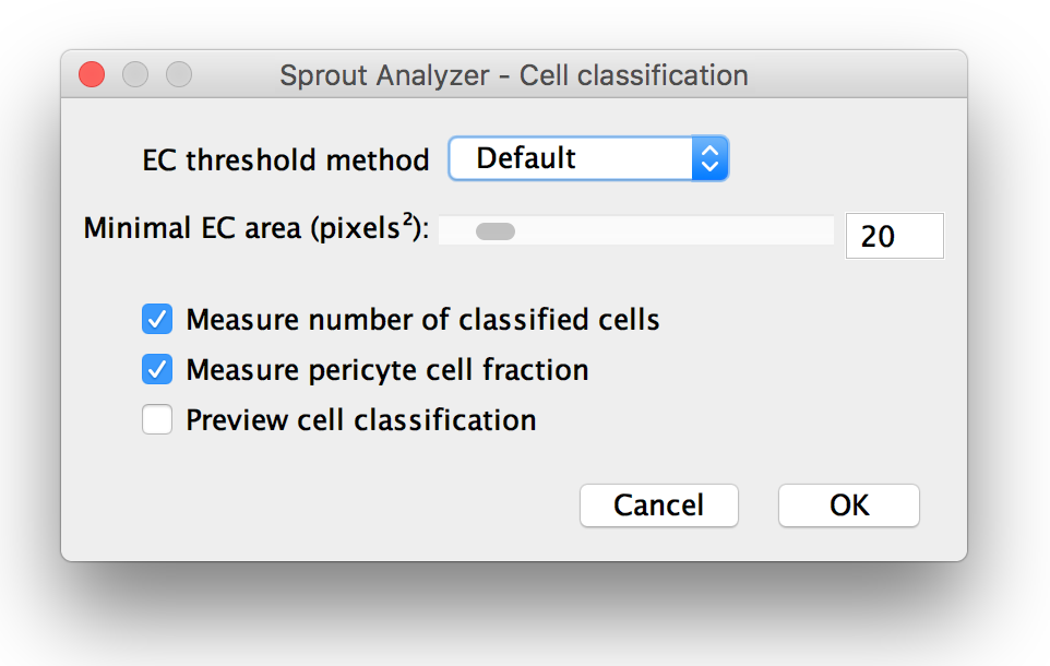 Cell classification of ECs and pericytes