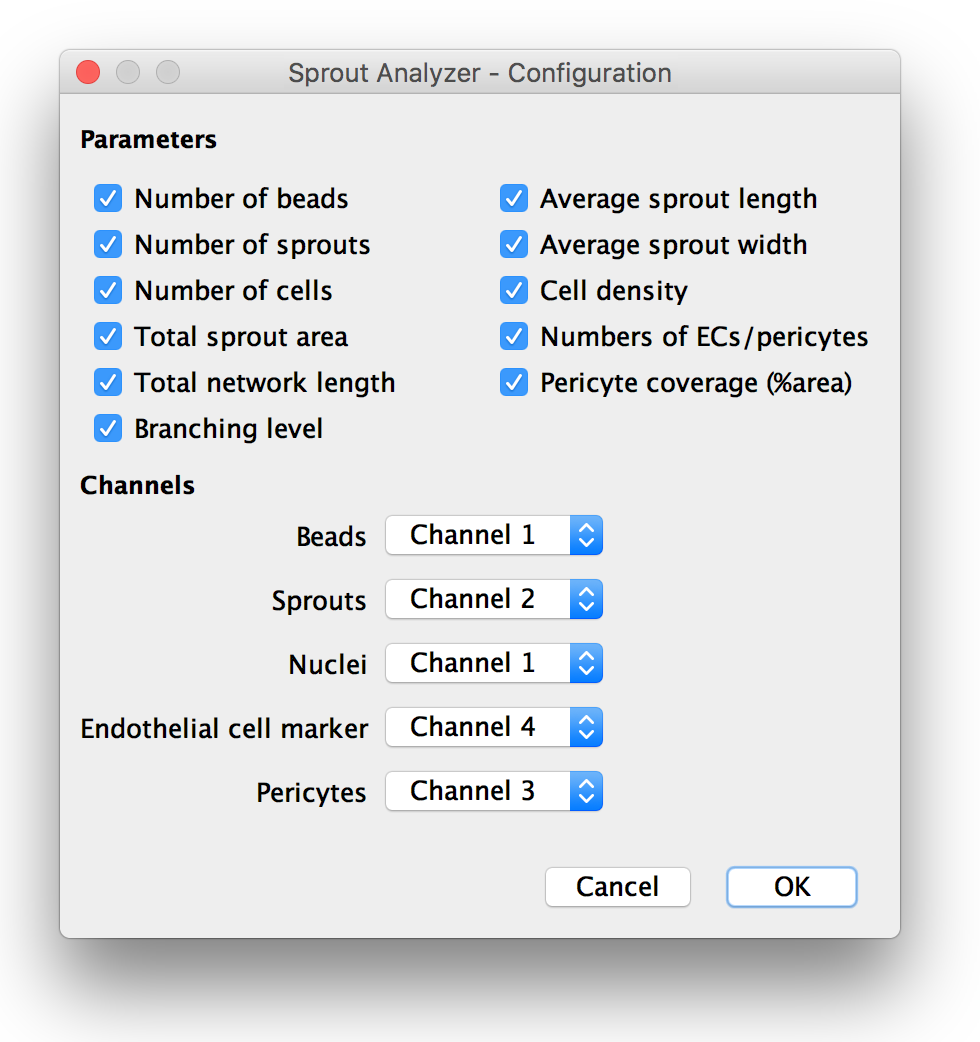 Configuration dialog